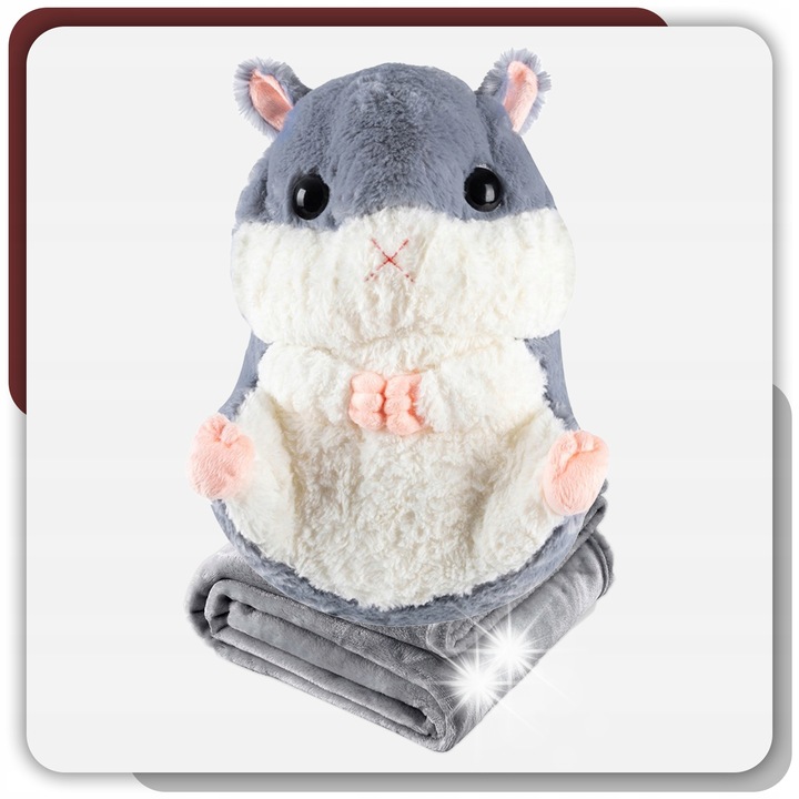 Jucarie animal, Stator, Chomik 3 in 1, perna si patura, 50cm, multicolor