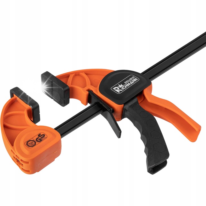 Clema rapida automata, Richmann, 150x80mm, 159kg, nylon, portocaliu/negru