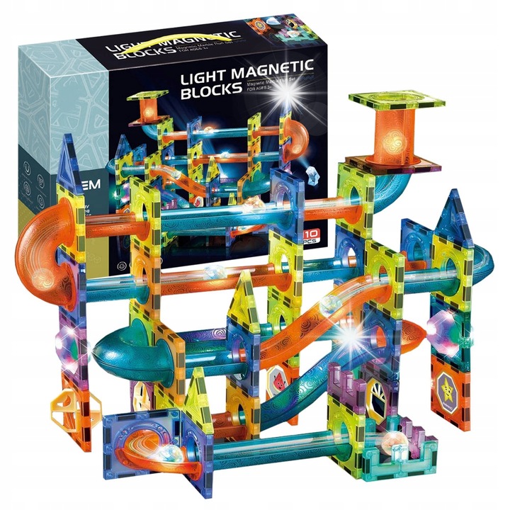 click4TOYS mágneses építőkészlet, 110 elem, élénk színek, 3+ éves gyerekeknek