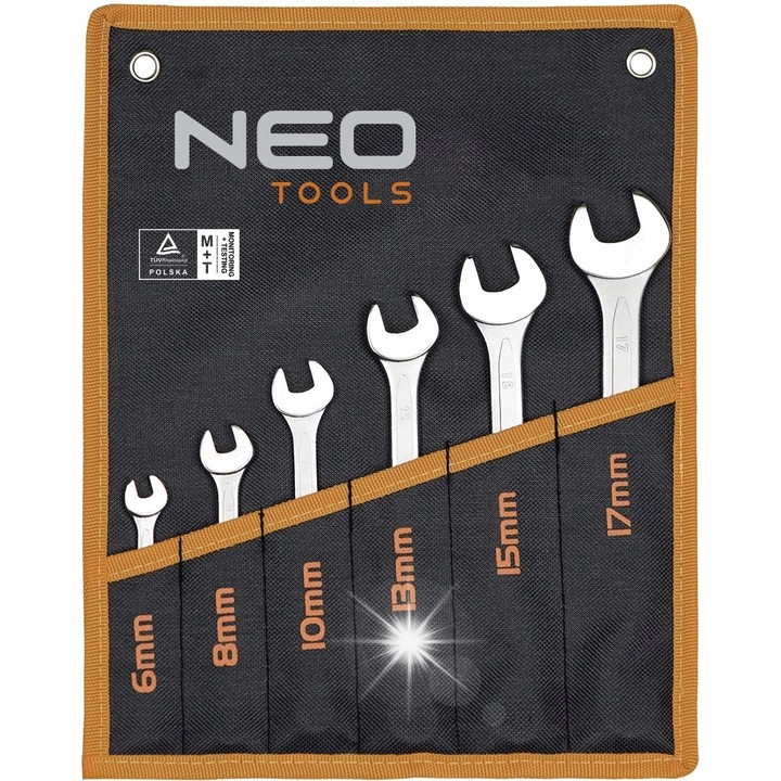 Set chei plasko-oczkowe NEO 6-17mm, 6 piese, etui textil