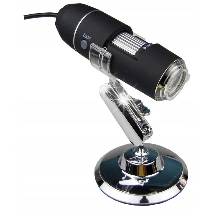 Stator USB digitális mikroszkóp, 1600x, 8x LED világítás, 2MP, méretek 11,5x3x3cm