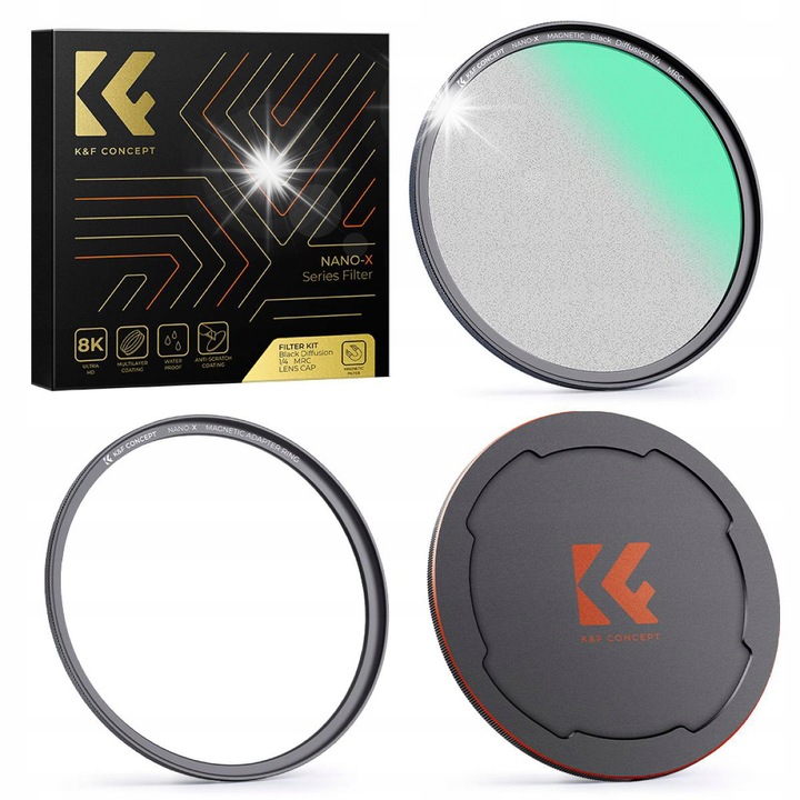 Filtru magnetic K&F Concept Nano-X MRC Black Mist 1/4, 77 mm, efect "halo", 3,3 mm grosime, etui inclus
