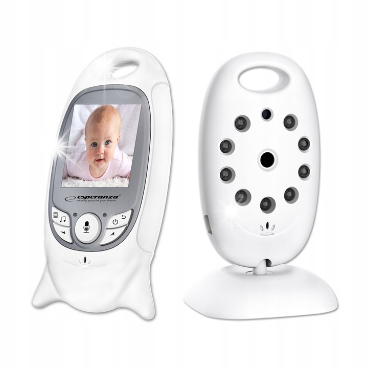 Видео бебефон Esperanza, модел Gregorio, 2.0", функция домофон, 50м на закрито, 260м на открито, пълен комплект