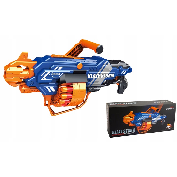 Пистолет, click4toys, 59x23,5x14см, електрически автомат, цветен дизайн