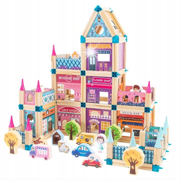 Комплект за изграждане Beilaluna, къща за принцеси, 278 елемента, 42x25,5x31см, многоцветен