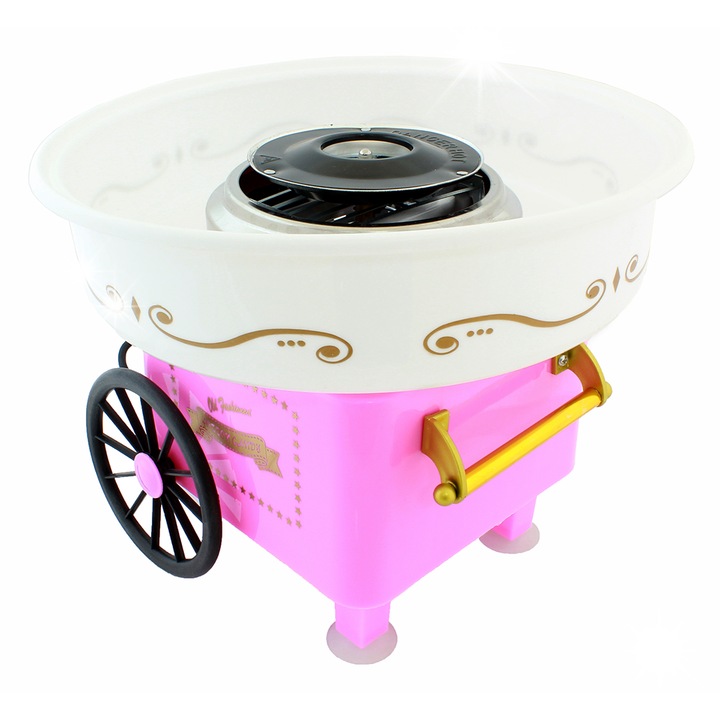 Masina de preparat vata de zahar, Aptel, 200 betisoare, 1 lingura zahar, multicolor