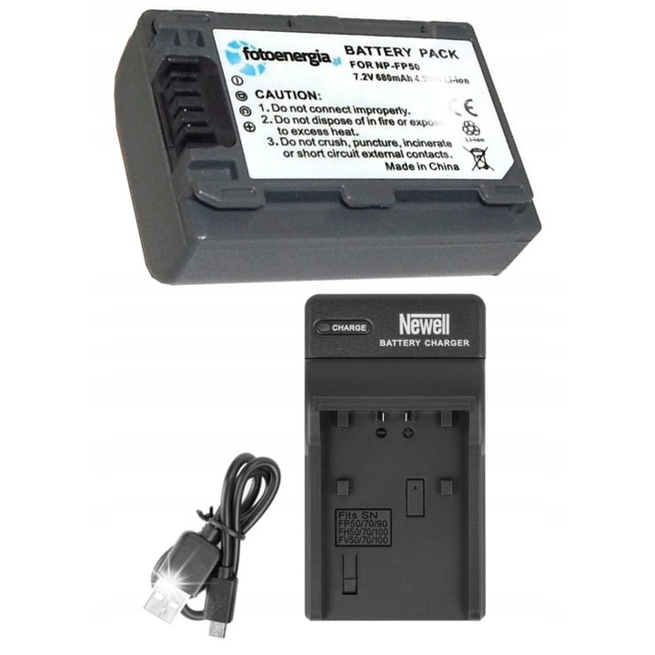 Fotoenergia FP50 USB töltő, 680 mAh, 7.2V, kompakt