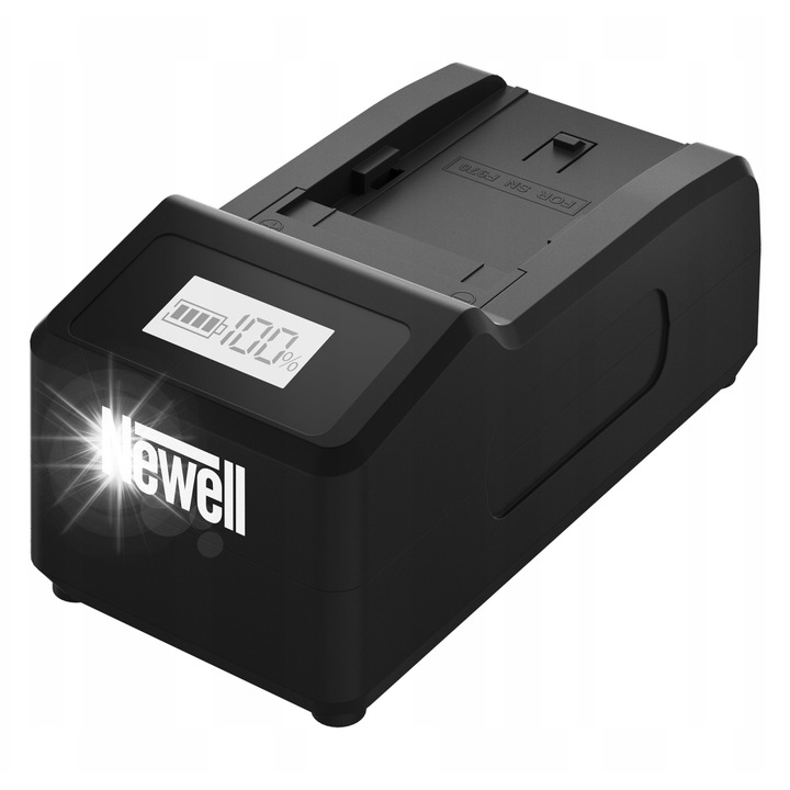 Newell Ultra Fast töltő NP-F akkumulátorokhoz, 8,4V, 1,6A, 11,7x6,3x4,8cm, AC tápkábellel