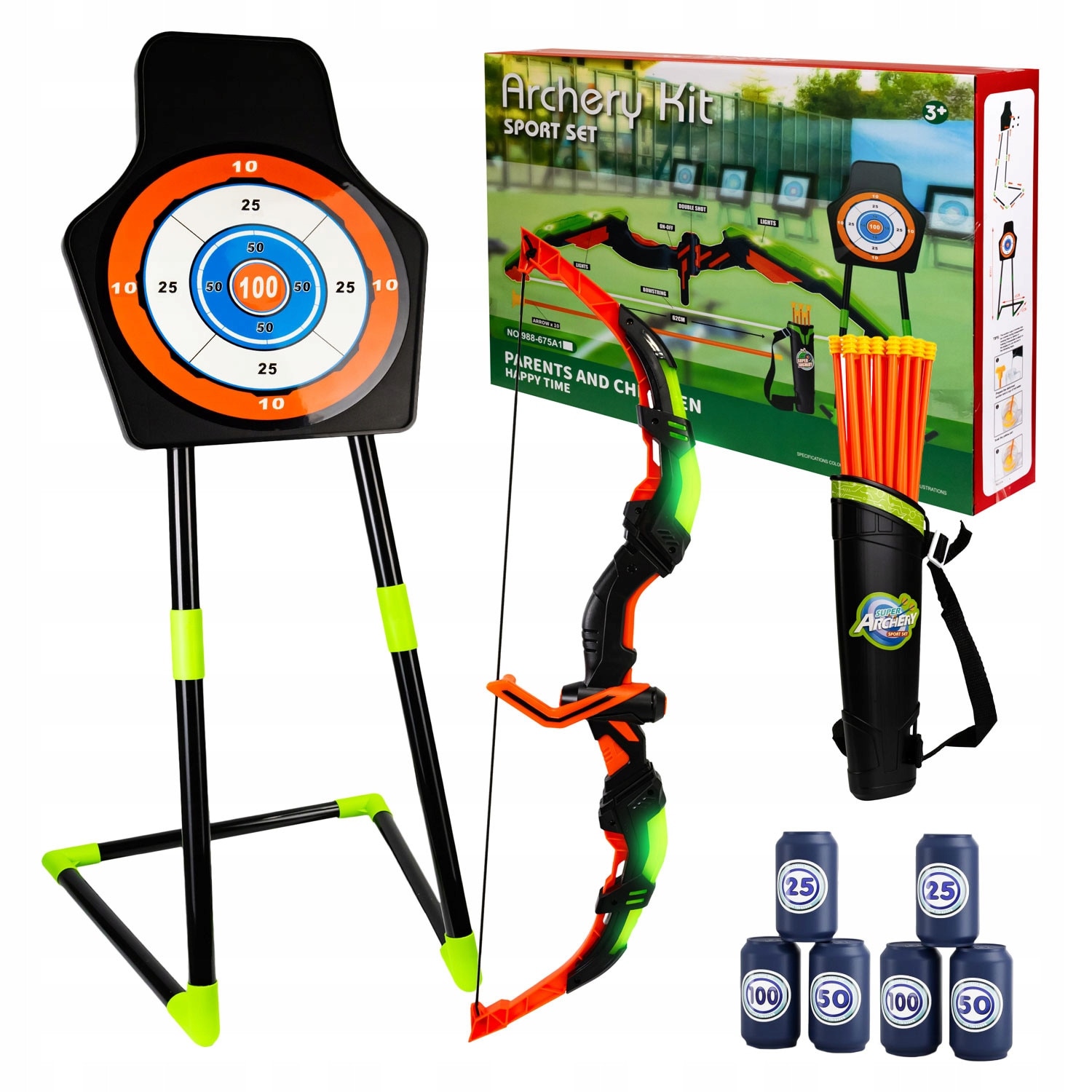 リョウ　Firetech 16個セット Set de joaca cu arc si tinta LED, click4TOYS, 20 sageti, 6 tinte