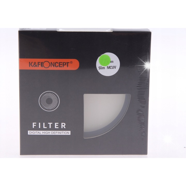 Filtru UV K&F Concept A-Series MC 58 mm, sticla Schott B270, transmisie 99,2%, set cu etui protector