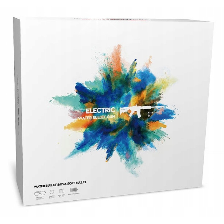 Pusca automata electrica click4TOYS, 7/8 mm, set complet, 8000 bile gel, 75x24x3,5cm