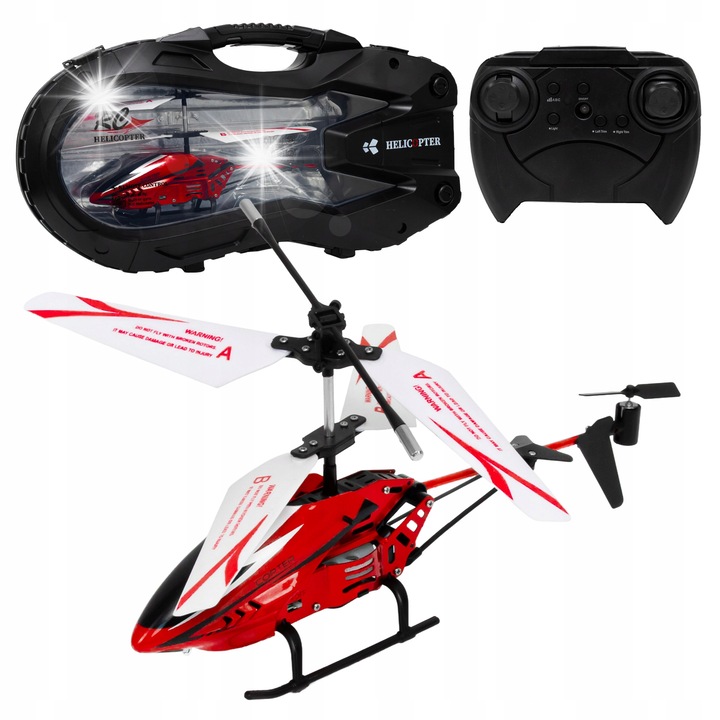 Летящ хеликоптер с дистанционно управление click4TOYS, LED, 22x11x4,5см, комплект с куфар