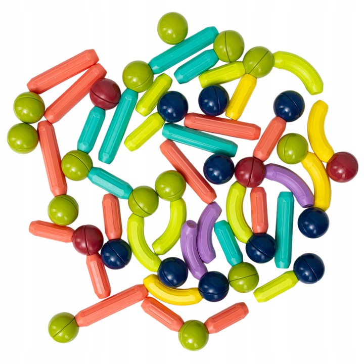 Магнитен конструктор click4TOYS, 100 елемента, многоцветен