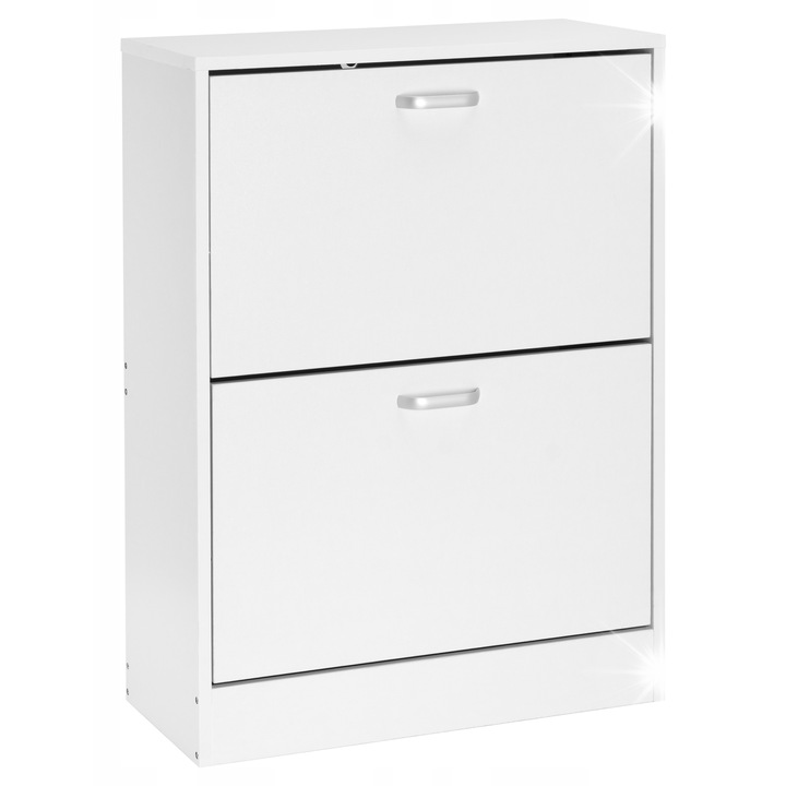 Cipősszekrény, fehér, 60x24x82cm, 2 ajtós