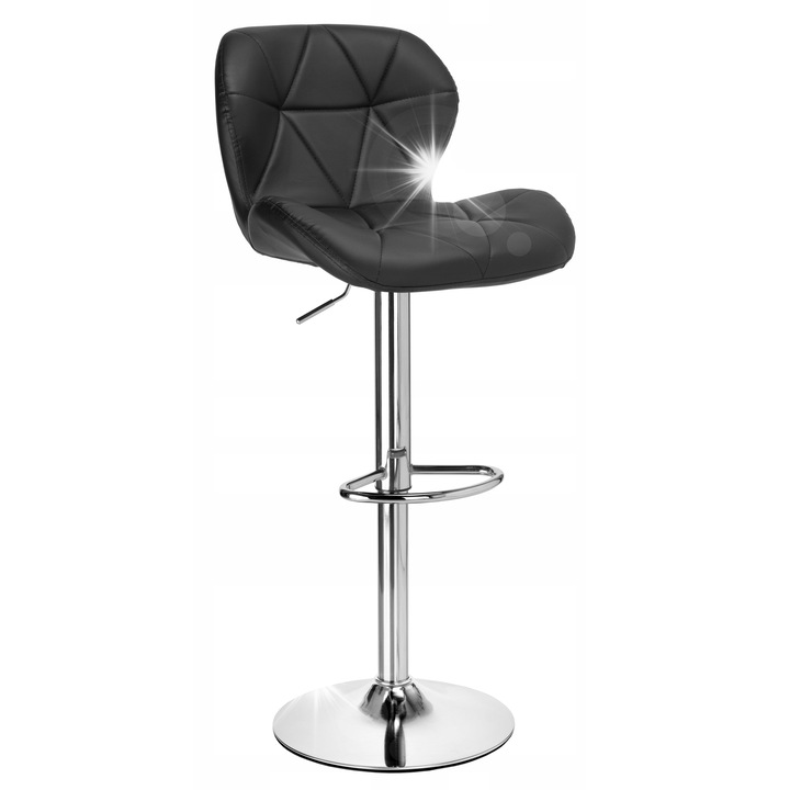 Hoker bár WENUS, ökobőr, fekete, állítható magasság 86-106cm, forgatható 360°