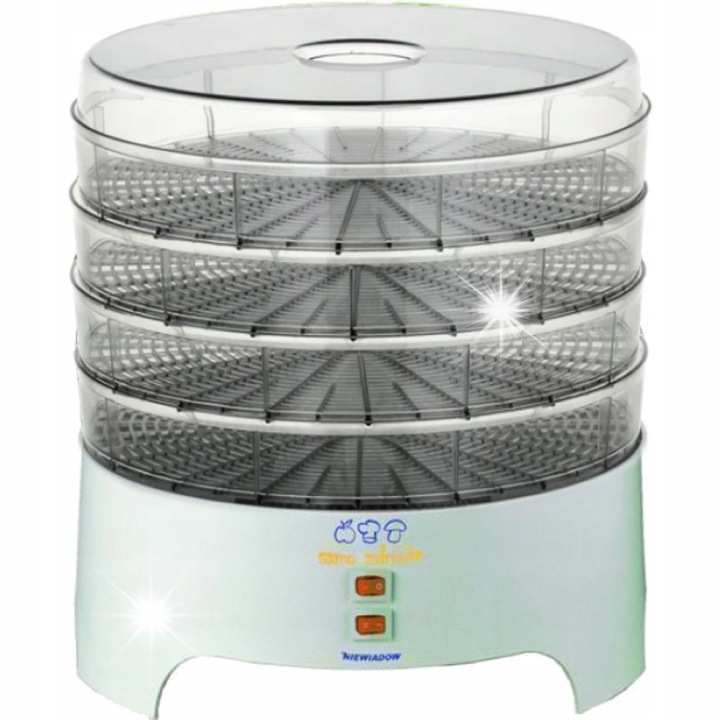 Дехидратор, Niewiadow, 970.02 PS, 500 W, 4 прозрачни тави, 30x5см, бял