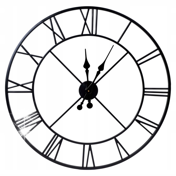 Ceas de perete Gockowiak, model Italy, metalic, negru, 80cm