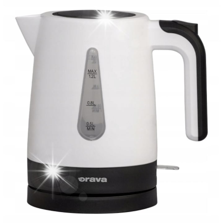 Fierbator electric Orava VK-3117, 2000W, 1,7L, rosu-alb, cu auto-oprire