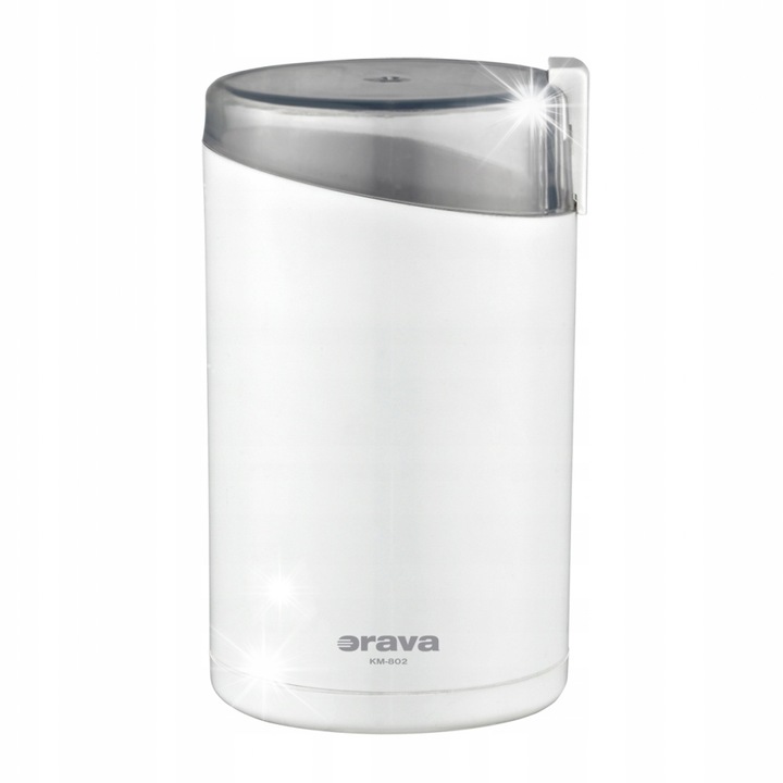 Macinator de cafea electric, Orava KM-802, 50g, alb, 130W, dimensiuni 8x17x9,7cm