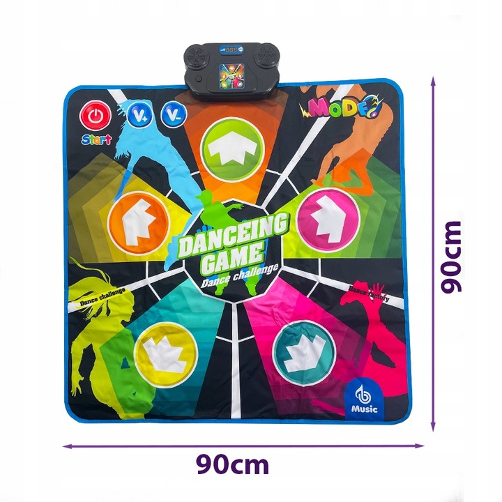 Covoras muzical interactiv pentru copii "Dancing Challeng Partymat", 90x90cm, 4 moduri de joc, efecte sonore si luminoase, antiderapanta