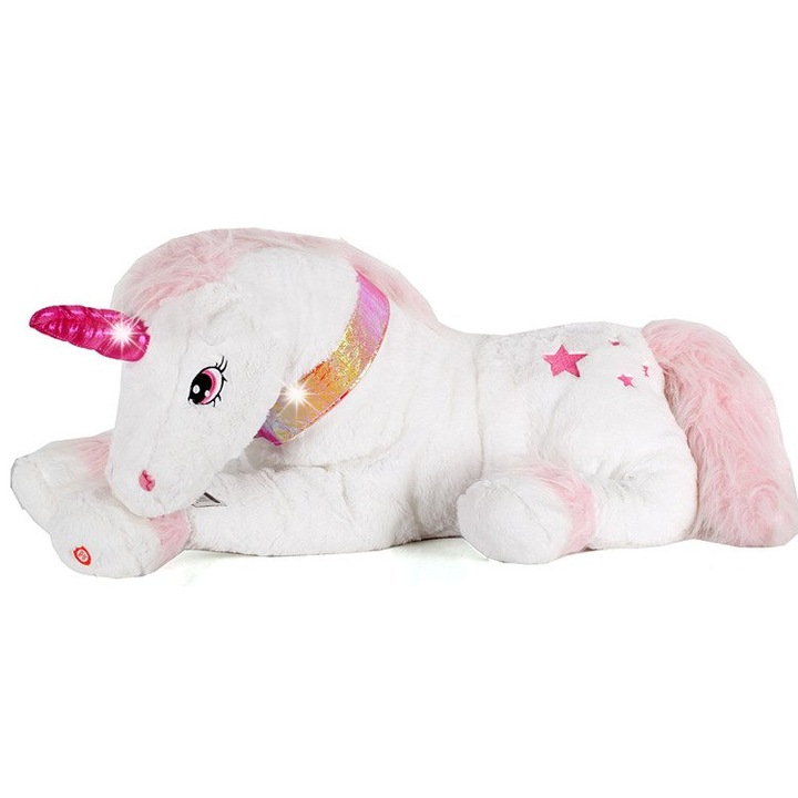 Jucarie de plus, Norimpex, unicorn interactiv, sunete de galop, 85x50x40cm