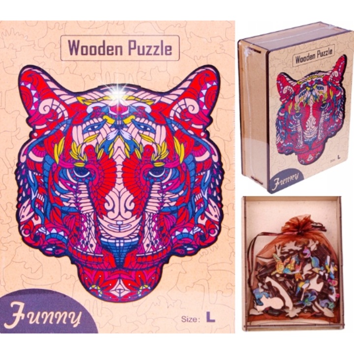 Дървен пъзел за възрастни, Norimpex, 183 части, кутия за съхранение, 20x6,5x15см