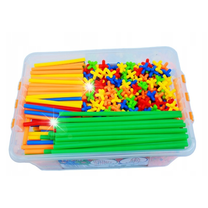 Set de constructie Mega Creative, 800 elemente, plastic, 29x13x20cm, pentru copii 3+