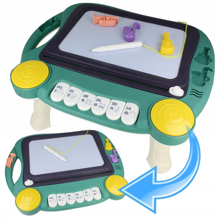 Tablita magica colorata cu pian, Stator, Multicolor, 26x17cm