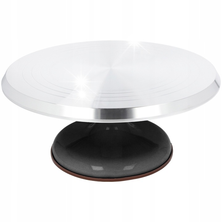 Въртяща се поставка за торта Brunbeste, 30см, сребриста/черна, за торти и сладкиши