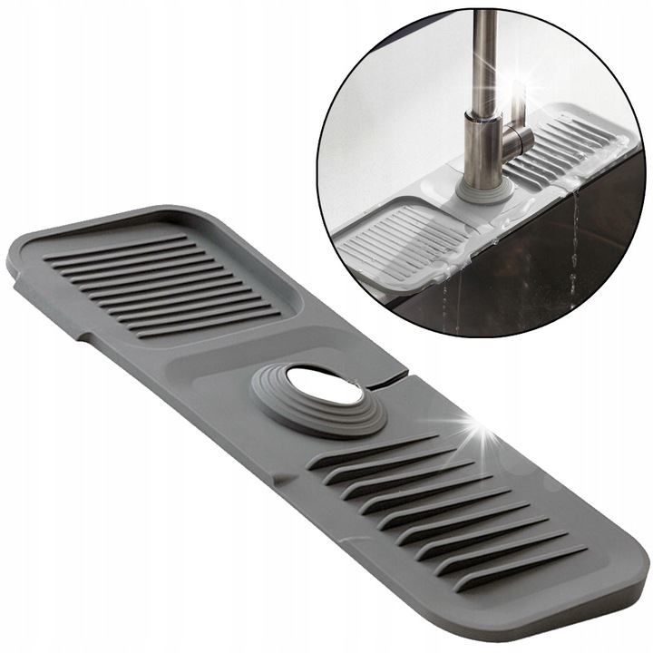 Szilikon mosogató szőnyeg, Brunbeste, szürke, 37x14cm