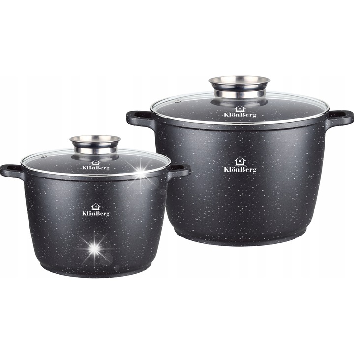 Set oale marmura KlonBerg 10L, 14L, negru, 28x32cm