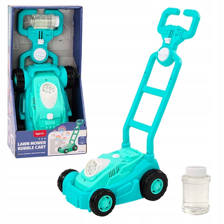 Masina de tuns iarba pentru copiicu LED, Stator, Verde, 47x25x19cm