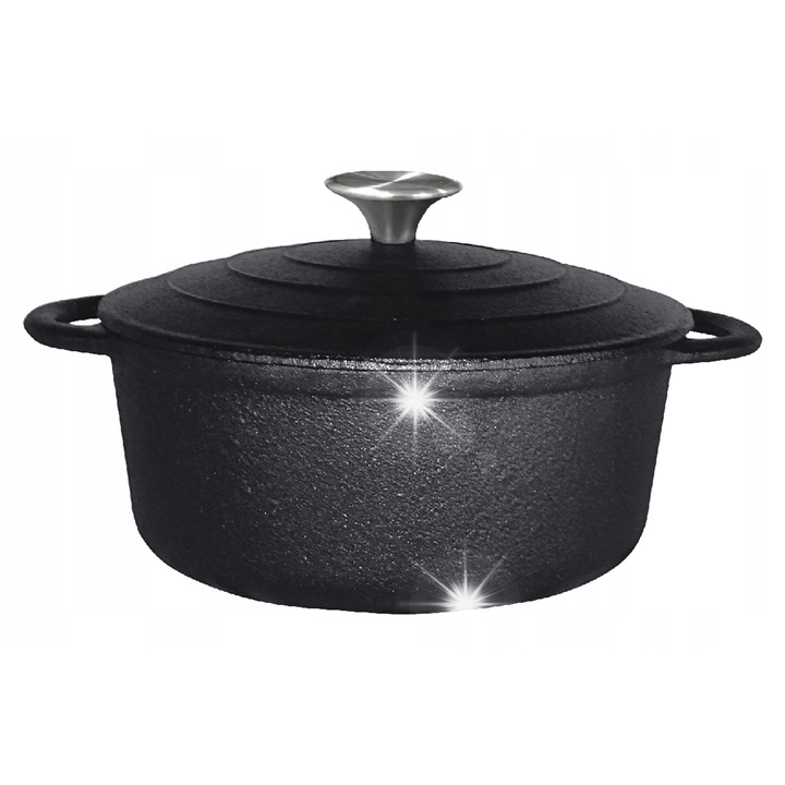 Brunbeste öntöttvas edény 5,9L 28cm, magas hőmérsékletnek ellenálló, minden típusú főzőlaphoz