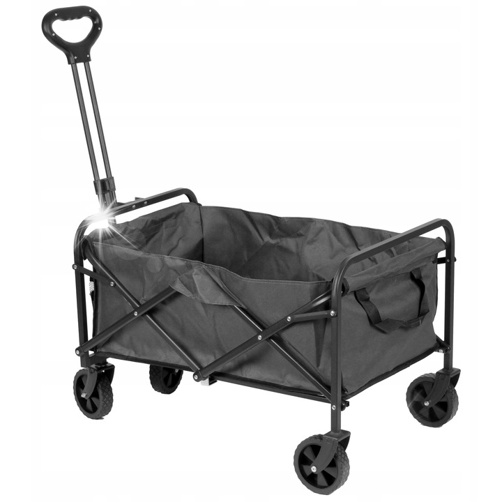Сгъваема транспортна количка Карин, 80кг, метална, черна, 72x48x93см