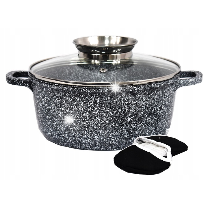 Brunbeste edény fedővel, 4,3L, 24cm, tapadásmentes, aromásító, sütőálló