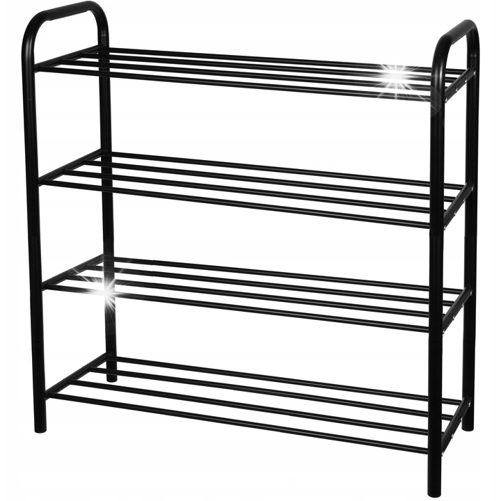 Brunbeste cipőtartó állvány, 4 szintes, 65x26x71,5cm, fekete