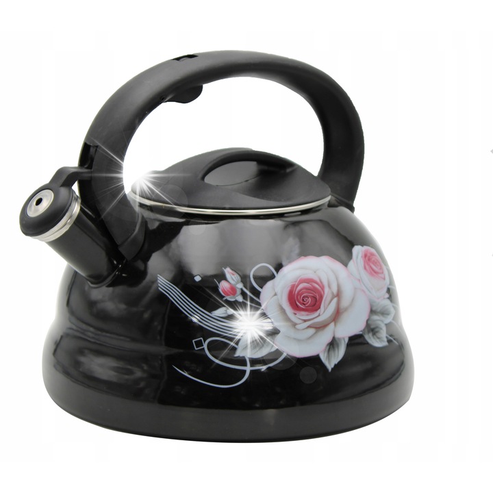 Ceainic emaliat Brunbeste 3L, negru, cu gura de umplere, pentru toate tipurile de plite