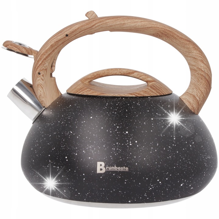 Brunbeste Teáskanna, 3L, fekete, ergonomikus fogantyúval, gáz- és indukciós tűzhelyhez