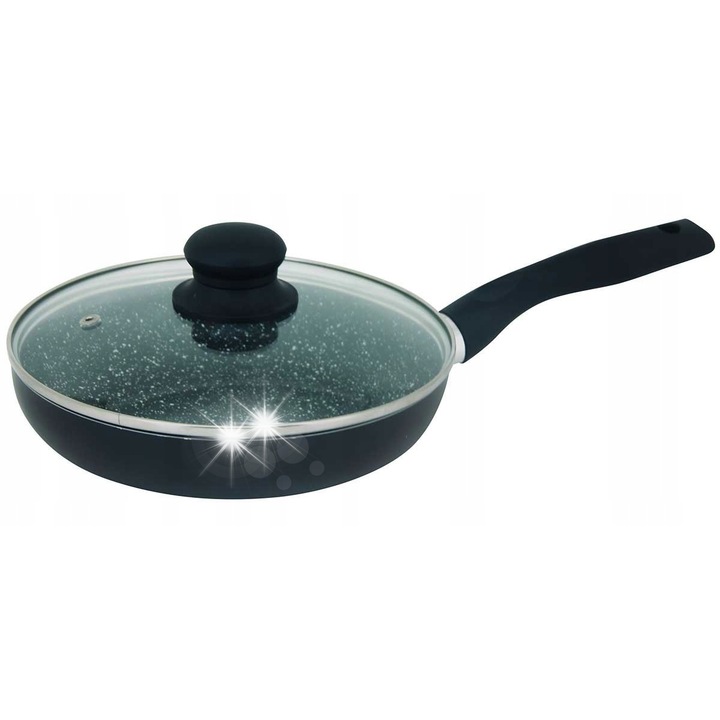 Kinghoff serpenyő 26cm, alumínium, márvány bevonat, minden típusú főzőlaphoz, mosogatógépben mosható