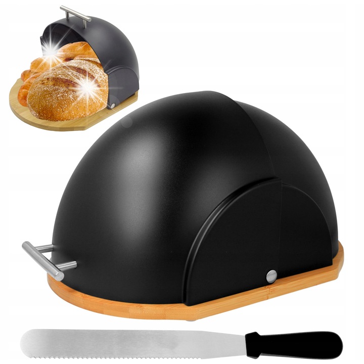 Cutie pentru paine, Brunbeste, bambus, acrilic, 37x26cm, negru mat