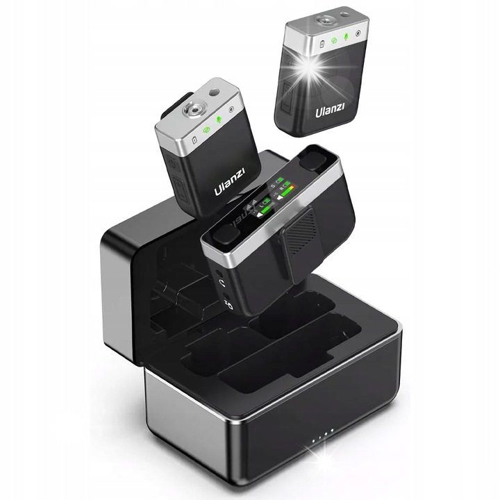 Set 2x Microfon Ulanzi S33, compatibilitate multi-platforma, tehnologie wireless, USB-C, 120mAh