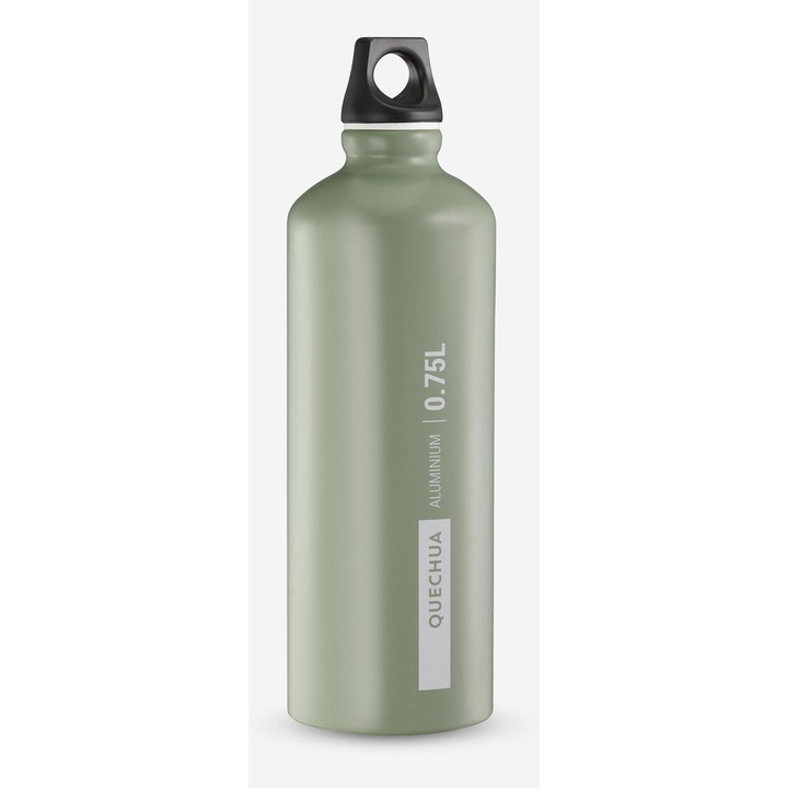 Quechua kulacs, 0,75 l, khaki, alumínium, csavaros kupakkal