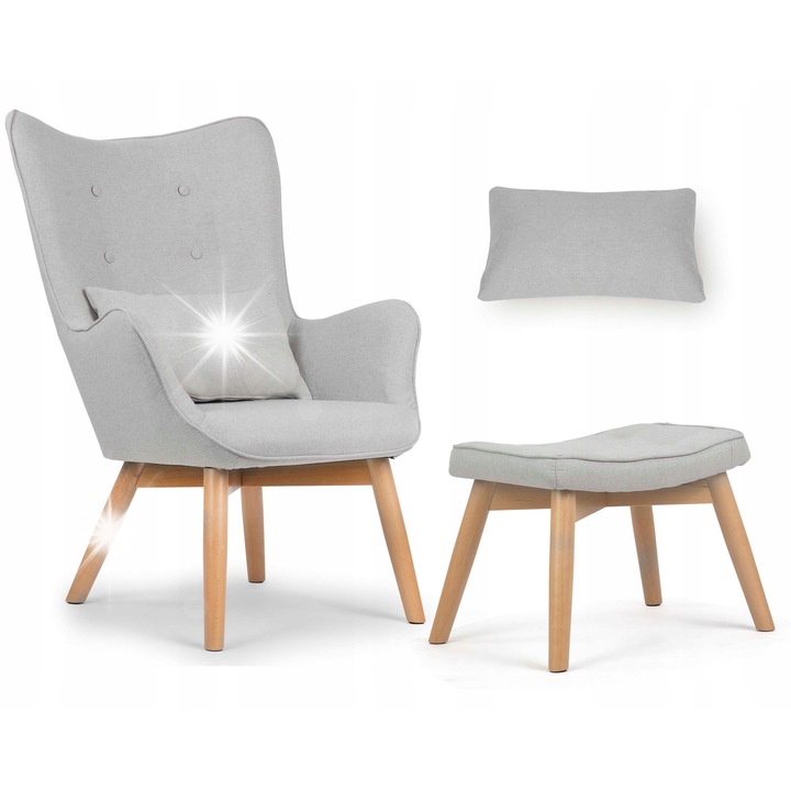 Fotoliu de alaptare Sofotel, gri, 35x52x38cm, cu perna inclusa