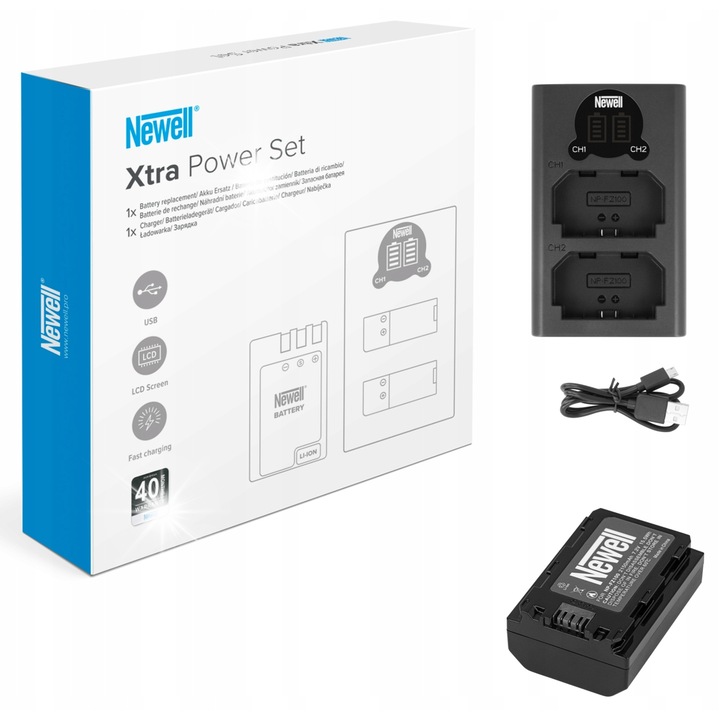 Set incarcator Newell DL-USB-C si acumulator NP-FZ100, 2150 mAh, 9x5,5x2,2cm, 45g