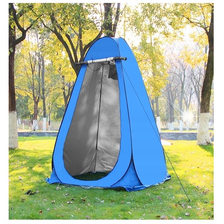 Cabina pentru dus, toaleta, Gotel, protectie vant, ploaie, soare, albastru