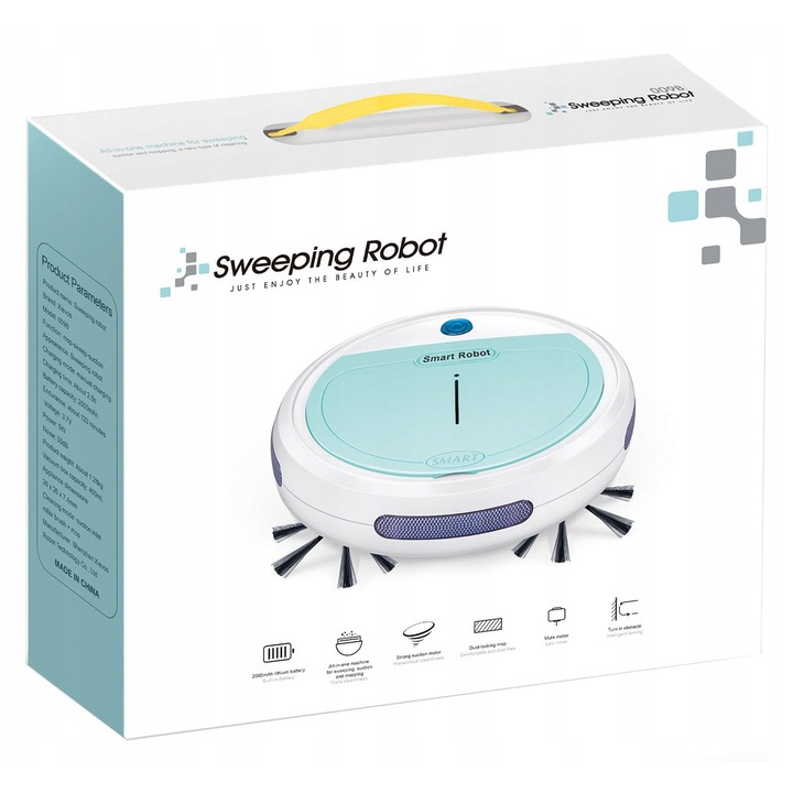 Робот за почистване, click4TOYS, многофункционален, с USB зареждане, 2000mAh, 400ml