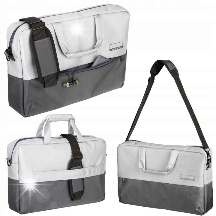 Admir laptop táska, K57 modell, 15,6", popielato - szürke, állítható pánttal, laptop rekesszel.