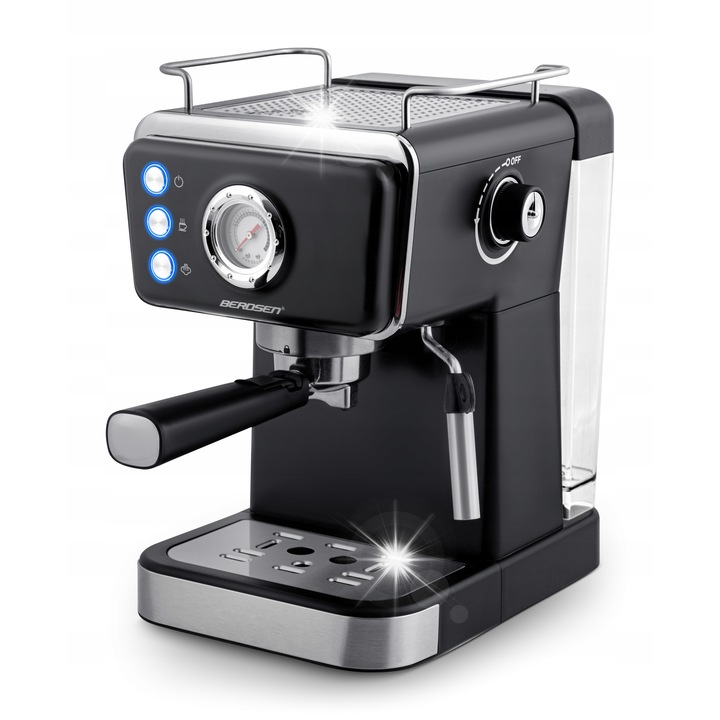 Espressor de cafea cu portafiltru Berdsen, 20 bar, 1350W, spumant pentru lapte, rezervor 1.5 l
