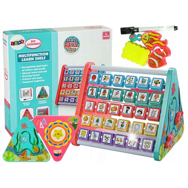 Lean Toys oktatókocka, 5 funkciós készlet, sokszínű, 25x25x25cm