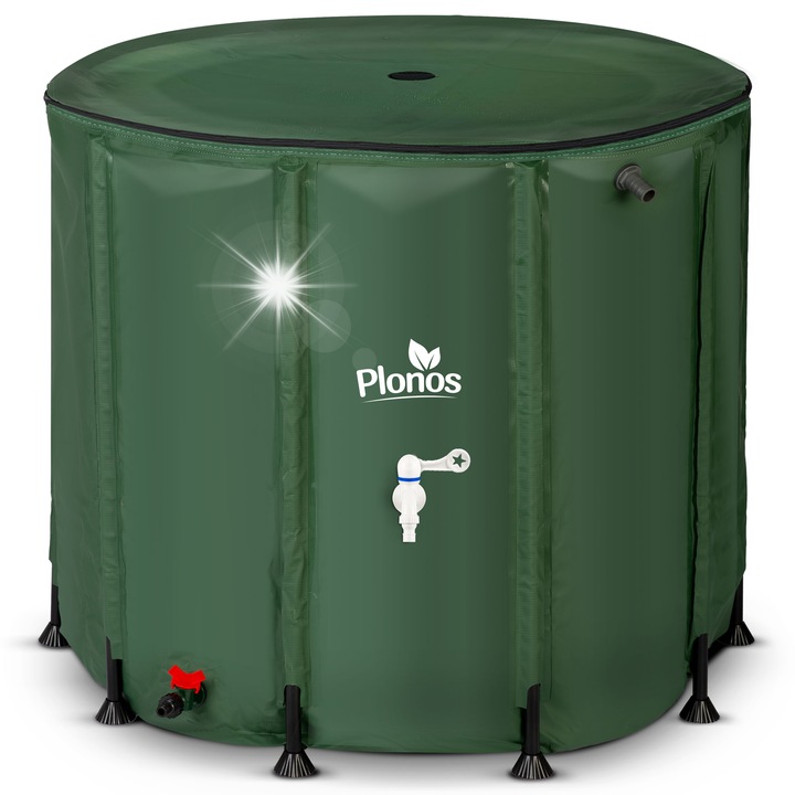 Rezervor de apa de ploaie 650L, Plonos, cu robinet, structura rezistenta la coroziune, 85x100cm